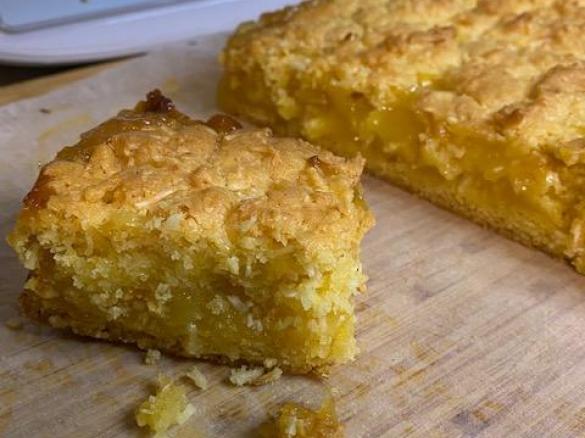 Coconut Crumble & Lemon Curd Slice