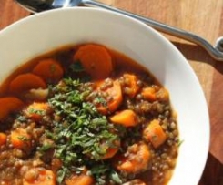 Carrots and French Lentils with EVOO