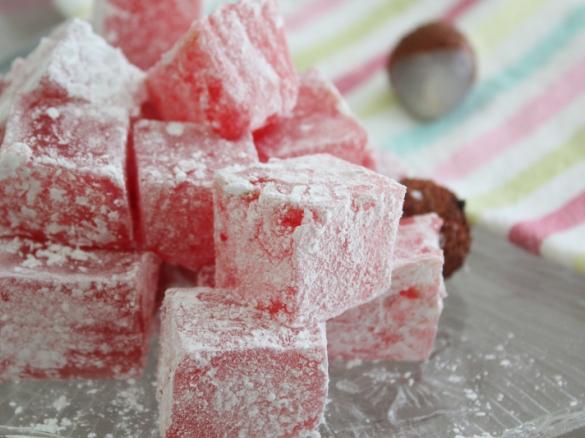 Lychee and Almond Turkish Delight