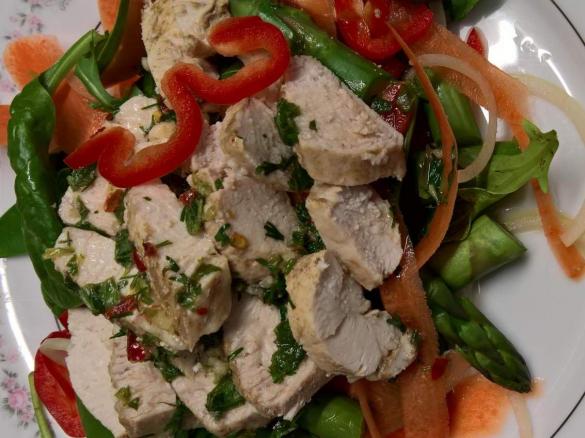 Warm Chicken Salad with Lime Dressing 