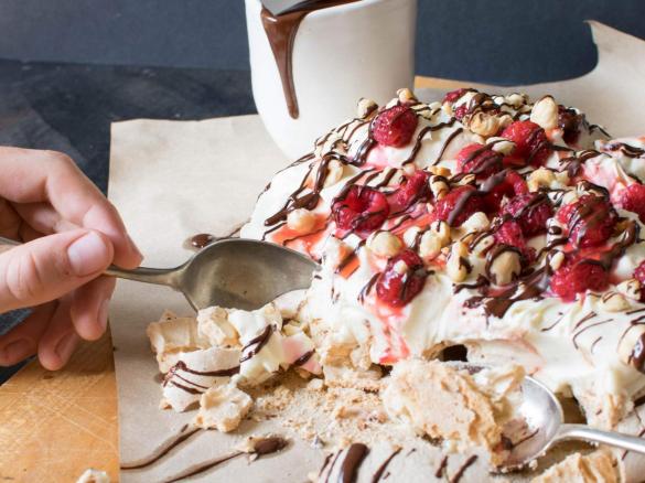 Raspberry & Hazelnut Meringue for Two