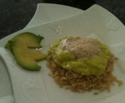 Avocado Fruit Whip with Almond Cream & Brown Rice