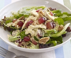 BBQ Chicken and quinoa salad with grapes and almonds