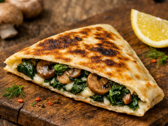 Mushroom & Spinach Gozleme