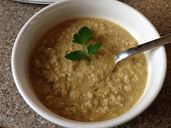 Chicken,Parsnip,Cauli and Almond Soup