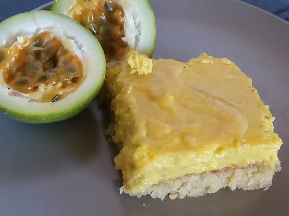 Tangy passion fruit slice
