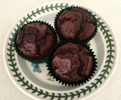 Chocolate, Beetroot and Blueberry muffins