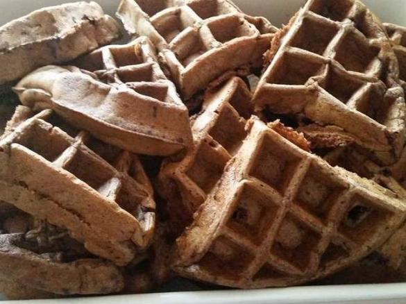 Spelt Chocolate Banana Dark Choc Chip Waffles