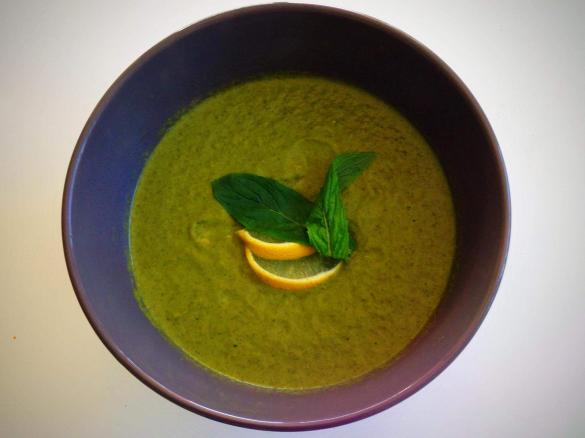 Broccolini, Kale & Mint Soup