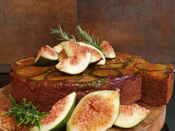 Honey and Rosemary Upside Down Fig Cake