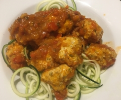 LCHF chicken cacciatore meatballs