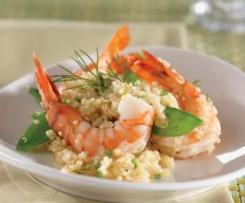 Creamy Prawn Risotto with Lemon, Garlic & Snowpeas