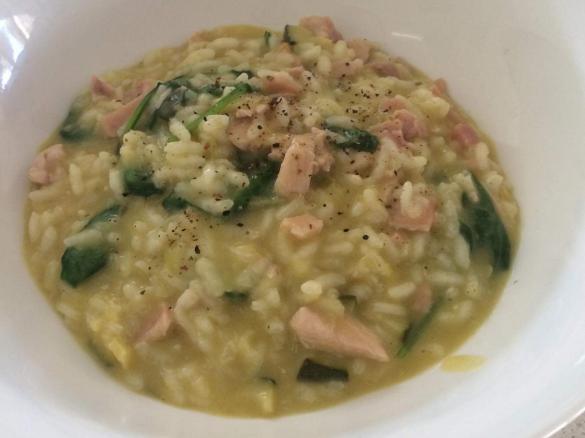 Chicken, Bacon, Zucchini & Spinach Risotto for 2