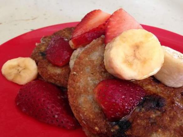 Sourdough buckwheat & blueberry pancakes