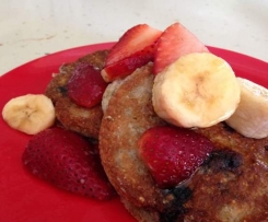 Sourdough buckwheat & blueberry pancakes