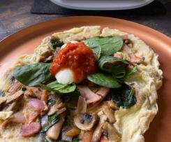 Steamed Omelette with Sautéed Fillings