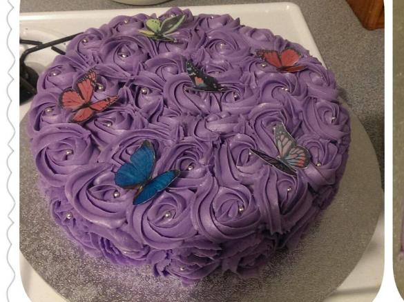 White chcolate mud with raspberry swirl and raspberry buttercream