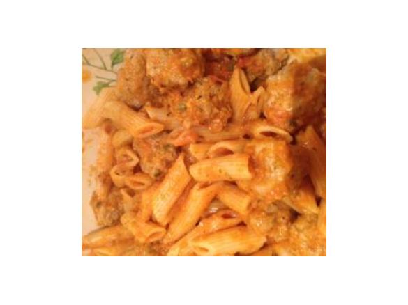 Pasta, meatballs and tomato sauce