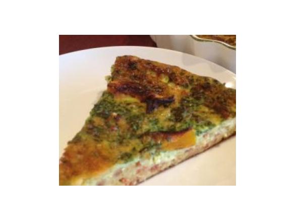 Pumpkin,chorizo and spinach frittata