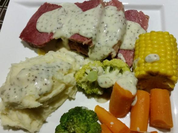 Corned Beef with Mustard & Parsley Sauce