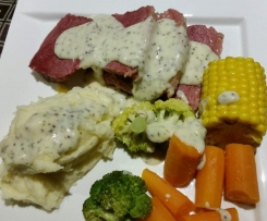 Corned Beef with Mustard & Parsley Sauce