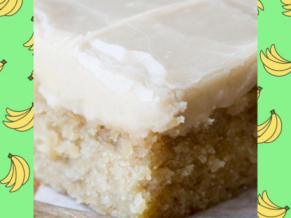 Banana and white chocolate tray cake