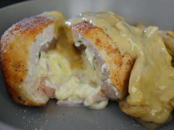 Bacon & Chive Cream Cheese Stuffed Chicken with Mushroom Sauce Taela-Made
