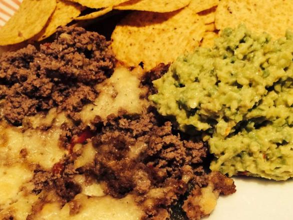 Beef Nachos with Guacamole 