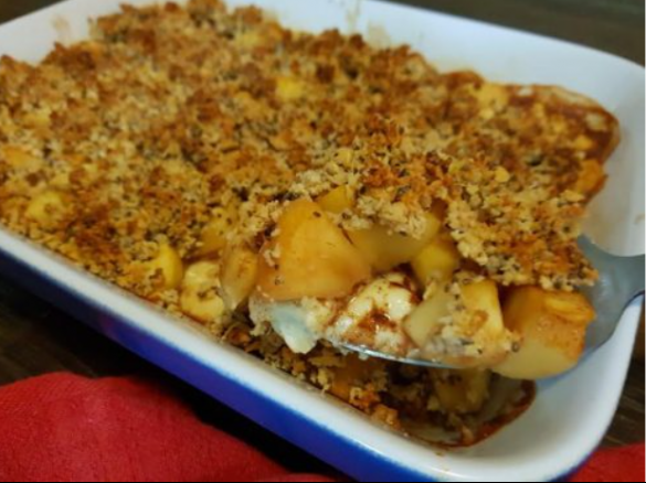 Healthy Apple and Custard Crumble