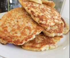 Ham, sweetcorn and cheese mini pancakes