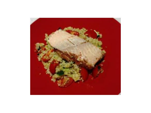 Balsamic Salmon with Quinoa Tabouli