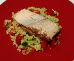 Balsamic Salmon with Quinoa Tabouli