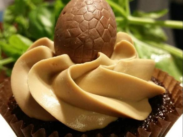 Super moist chocolate cupcake with coffee mousse