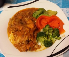 HUNTERS CHICKEN & PUMPKIN CACCIATORE,with steamed veg