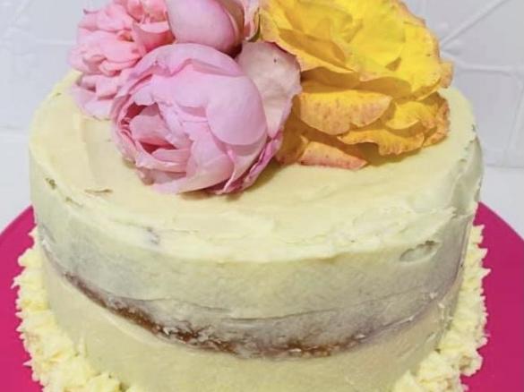 Bindy's White Chocolate & Raspberry Mud Cake