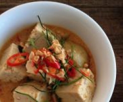 Peanut Curry of Tofu, Potato and Roasted Shallots