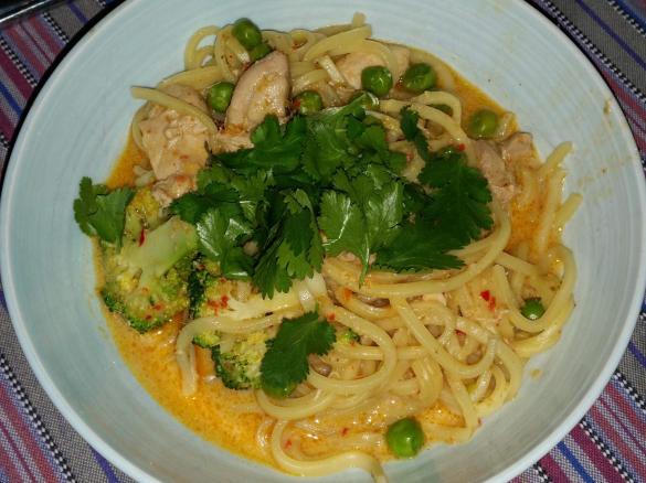 Red Thai Chicken Curry with Noodles