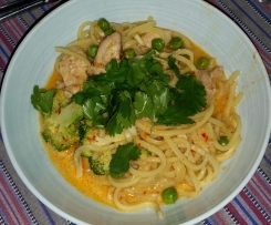 Red Thai Chicken Curry with Noodles