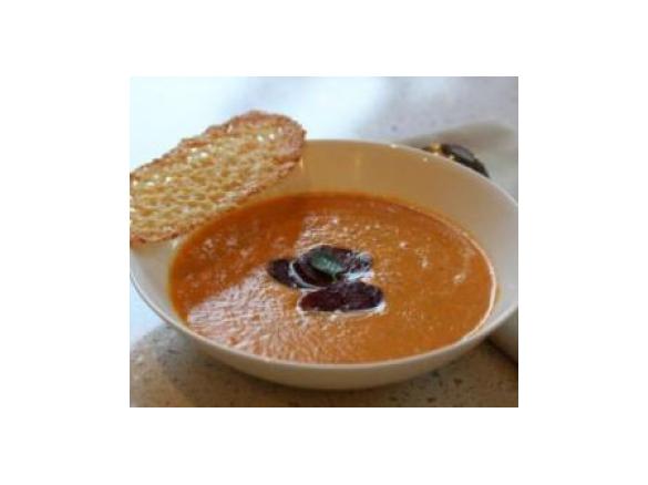 Roasted Capsicum Soup with Chorizo 