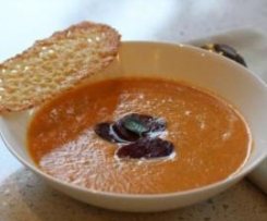 Roasted Capsicum Soup with Chorizo 