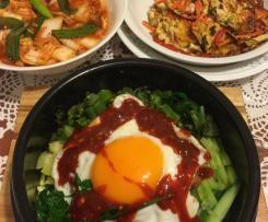 Korean Bibimbap (Mixed Rice with Meat and Assorted Vegetables)