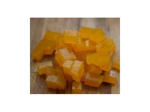 Orange jelly cubes