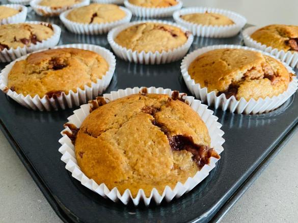 Sourdough Banana Choc Chip Muffins