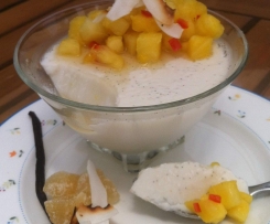 Coconut Pana Cotta with Pineapple Salsa (from the BBC Good Food magazine)