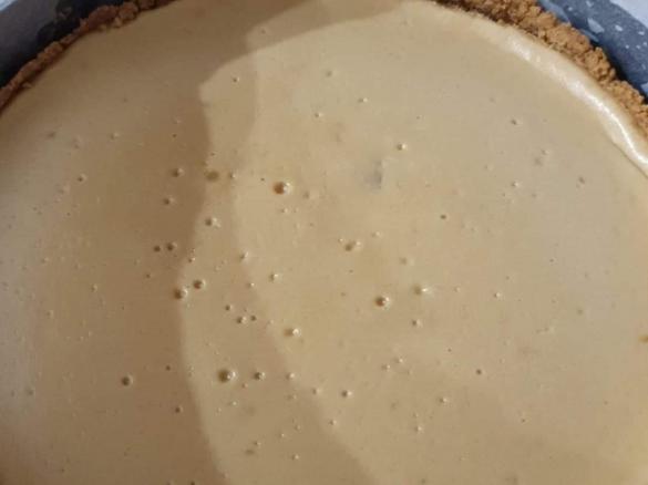 Caramilk baked cheesecake