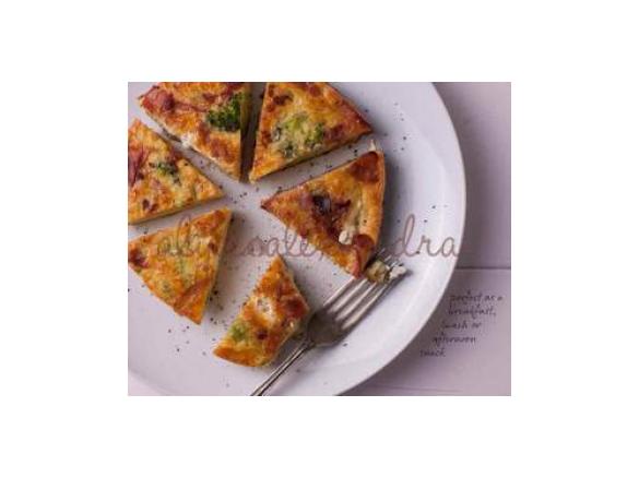 Broccoli & goat’s cheese frittata with pancetta