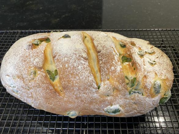 Italian Rustic Green Olive Bread