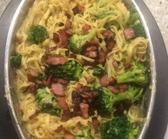 Creamy Bacon and Broccoli Fettucine