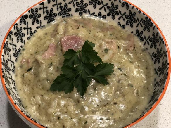 Creamy Carbonara Risotto with Hidden Veg