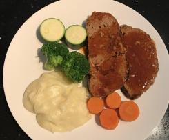 Curried Meatloves with BBQ Glaze Sauce